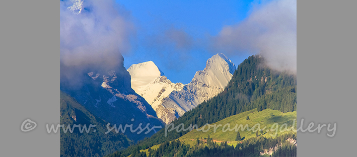 Männlichen Eiger Mönch Jungfrau Sonnenuntergang Schweizer Panorama Alpenpanorama