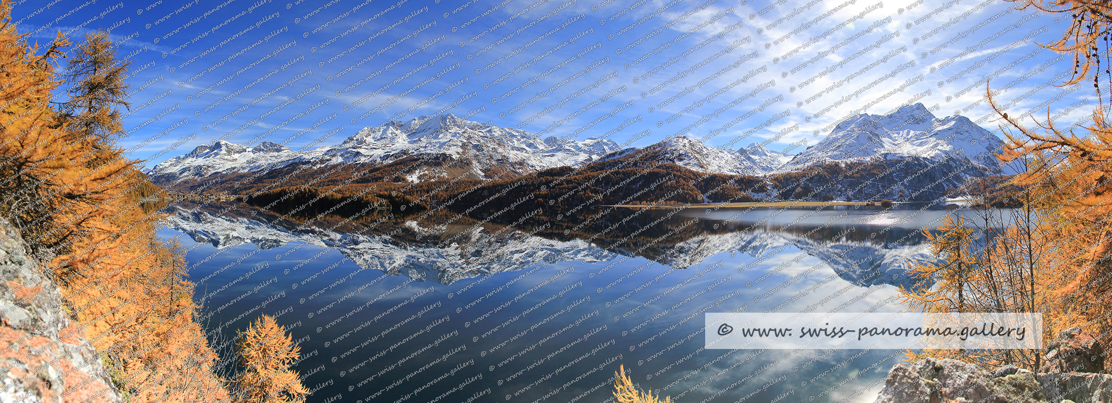 Silvaplanersee Panorama Oberengadin Reflektionen