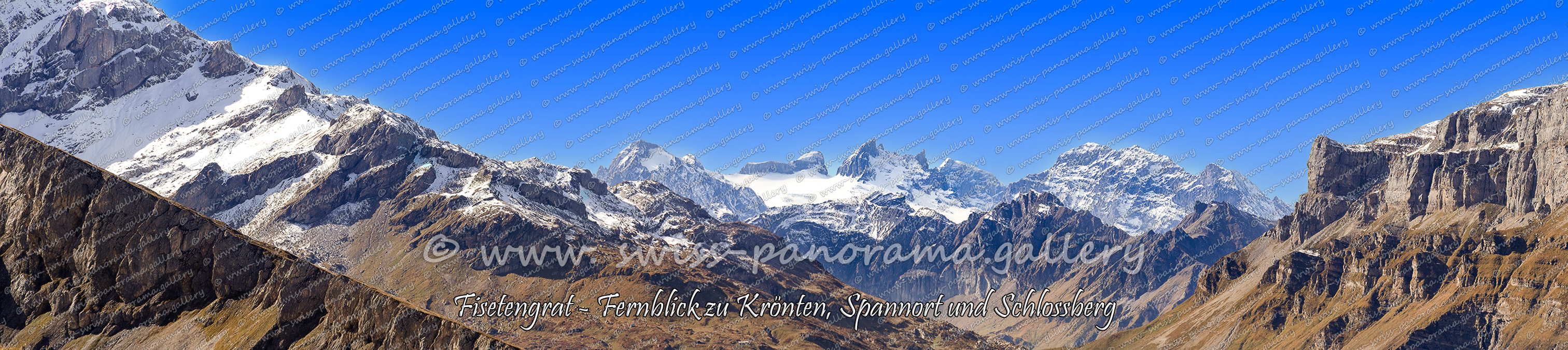 Switzerland panorama Fernsicht vom Fisetengrat zu den Urner Alpen, Fisetengrat panorama, Urnerboden, Schweizer Alpenpanorama, beschriftetes Schweizer Alpenpanorama, Sitt, Hoch Fulen 2506m, liser 2445m, Gross Spannort 3198m, Blinzi 2473m, Chli Spannort 3136m, Krönten  3108m, Glatt Stock 3051m , Blauw Höreli 2404m, Gross Spitzen 2399m, Chli Spitzen 2295m, Titlis 3238m, Zwächten 3079m, Märcher Stöckli 2382m, Vorder Schlossberg 2931m, Schwarzen Stöcklenen 2683m, Adlerspitze 3034m 34km (Spannort), Hinter Schlossberg 3133m, swiss panorama, gallery Swiss panorama gallery,