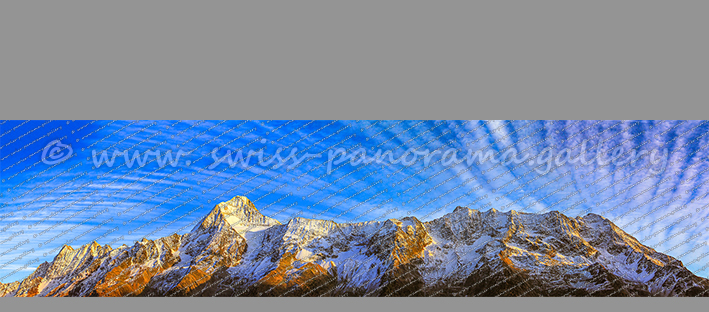 Bietschhorn bei Sonnenuntergang Walliser Alpen Schweizer Alpenpanorama