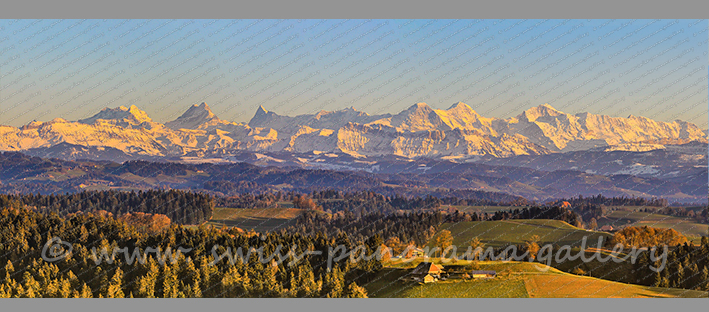 Männlichen Eiger Mönch Jungfrau Sonnenuntergang Schweizer Panorama Alpenpanorama