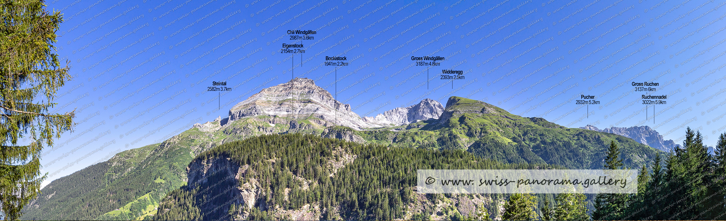 Maderanertal Sichtbare Gipfel,  Maderanertal Sichtbare Gipfel, Bockistock 1941m 2.2km, Eigenstock 2154m, Chli Windgällen 2987m, Gross Windgällen 3187m, Wilderegg 2393m, Steintal 2582m, Furggelihorn 2765m 4.1km ,  Rigg 2019m, Chli Bristen 2202m, Stucklistock 3313m, Fleckistock 3417m, Gemsplanggenstöckli 2416m, Rot Bristen 2765m, Bristen 3073m , Sunnig Wichel 2910m, Zwächten 2853m, Sunnig Wichel 2910m, Hüfistöcklenen 2393m, Hüfihütte 2334m 4.1km, Hinterbalm 1915m, Hinterbalm 1915m, Tschingel Stöck 2873m 4.8km, Zinggen 2607m,  Stotzig Grat 2990m,  Straligen Stöckli 2928m,  Straligen Stöckli 2928m,  Chli Düssi 3125m,  Gross Düssi 3256m, Schwarzstöckli 2572m, Oberalpstock 3328, Bänderstock 2806m, Fruttstock 2837m,   Hochbocki 2604 m, Gemsplanggenstöckli 2809m, Hinterbalm 1915m, Hoch Rinderbiel 2010m,  Höchen Schijen 2843m, Swiss Alps