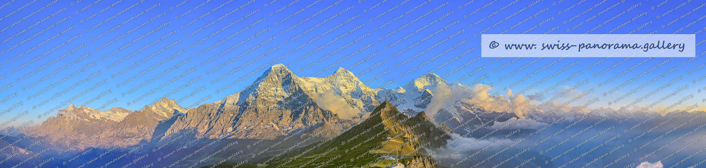 Männlichen Abendstimmung Eiger Mönch Jungfrau Berner Alpenpanorama sunset Swiss Alps Schweizer Alpenpanorama