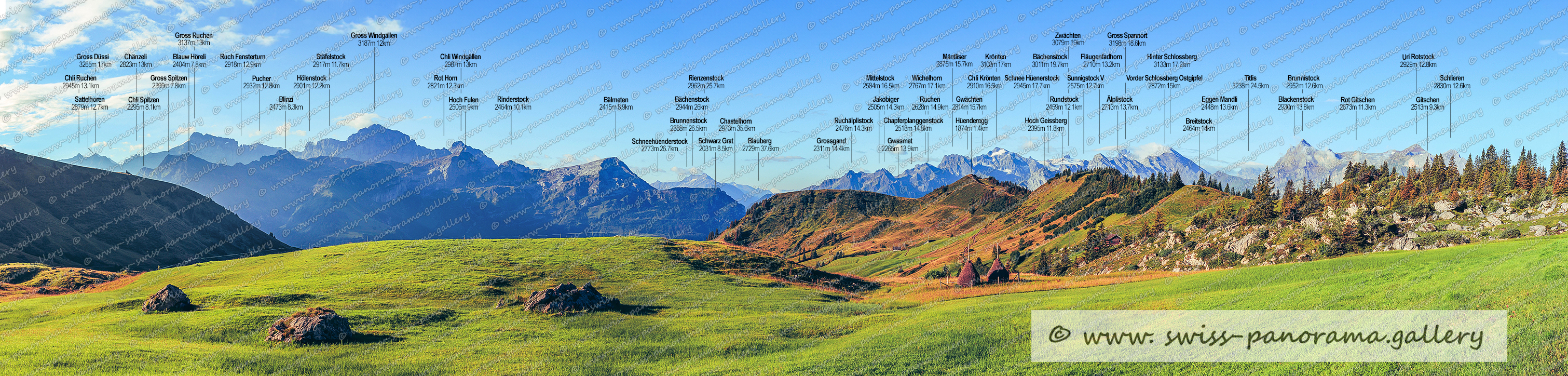 Beschriftetes Panorama Hüenderegg, Schächental, Ruogig, labbeled swiss mountain panorama, Urner Alpen, Gebirgspanorama Schweizer Alpen, Swiss Alps, mountain panoramas from Switzerland,  swiss panorama gallery, Zwächten 3079m, Aelplistock 2713m, Rinderstock  2464m, Hoch Fulen 2506m, Rot Horn 2821m, Rot Horn 2821m, Chli Spitzen 2295m, Blinzi 2473m, Breitstock 2464m, Blauw Höreli 2404m 7.9, Ruch Fensterturn 2918m, Gross Spitzen 2399m, Gross Ruchen 3137m, Chänzeli 2823m, Sattelhoren 2879m, Chli Ruchen 2945m, Gross Düssi 3256m, Pucher 2932m, Hölenstock 2901m, Gross Windgällen 3187m, Bälmeten  2415m, Stäfelstock 2917m, Chastelhorn 2973m, Rienzenstock 2962m, Bächenstock, Blinzi 2473m, , Blinzi 2473m, Grossgand  2311m, Schneehüenderstock 2773m, Blauberg 2729m, Hüenderegg 1874m. Gwächten 2814m, Ruchälplistock 2476m, Jakobiger 2505m, Wichelhorn 2767m, Ruchen 2628m, Gwasmet 2265m, Mittelstock 2584m, Chli Krönten 2910m, Mäntliser 2875m, Bächenstock 3011m, Krönten  3108m, Fläugenfadhorn 2710m, Sunnigstock V 2575m, Schnee Hüenerstock 2945m, Chapferplanggenstock 2518m, Hinter Schlossberg 3133m, Hoch Geissberg 2395m 11.8km, Vorder Schlossberg Ostgipfel, Titlis 3238m, Blackenstock 2930m, Eggen Mandli 2448m, Uri Rotstock  2929m, Gitschen 2513m, Rot Gitschen 2673m, Schlieren 2830m, Gross Spannort 3198m, Brunnistock 2952, Rundstock 2459m,