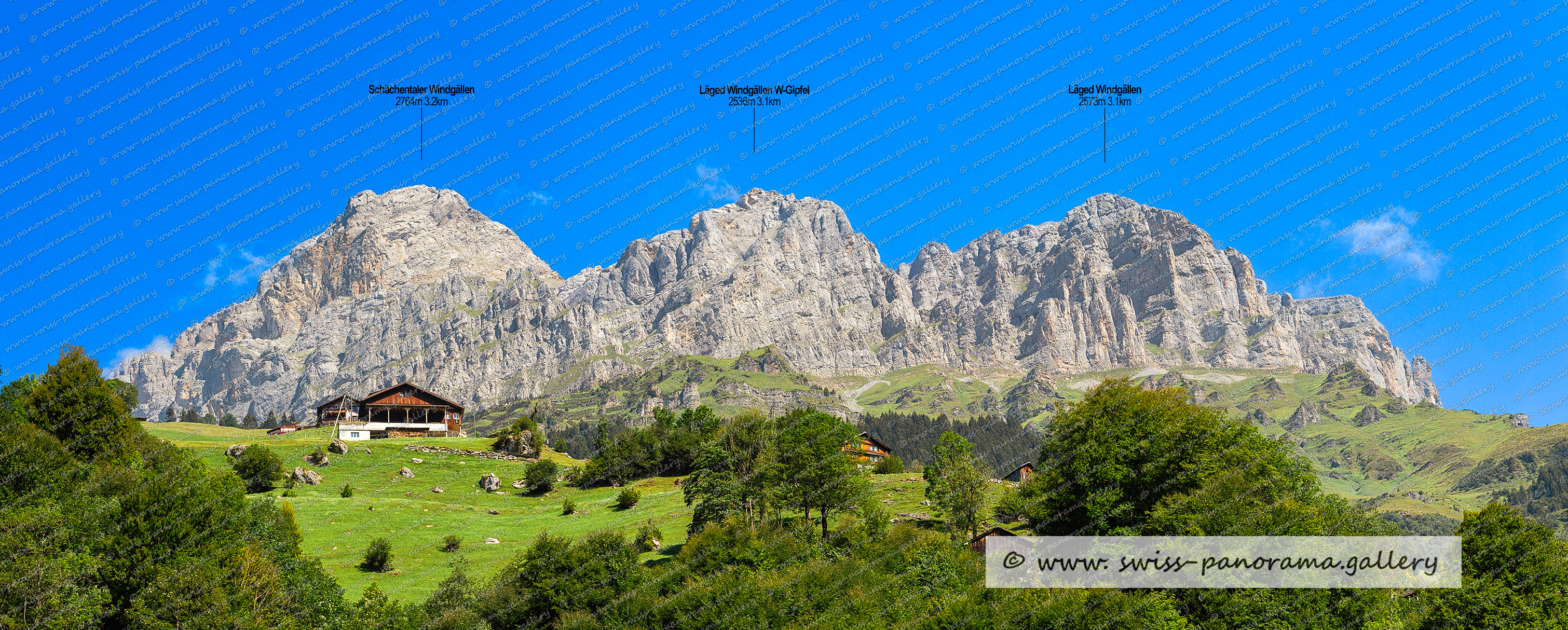 Beschriftetes Alpenpanorama von Klausen Passstrasse, Hoch Windgällen, Schächentaler Windgällen, Läged Windgällen Westgipfel, Swiss Panorama Gallery, Schweizer Bergpanorama Schächental, Urner Alpenpanorama,