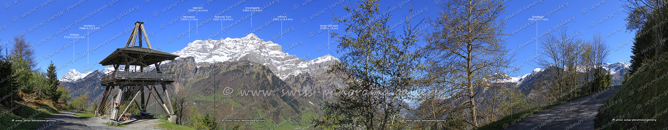 Schweizer Alpenpanorama Schwanderturm Glarner Alpenpanorma swiss-panorama.gallery