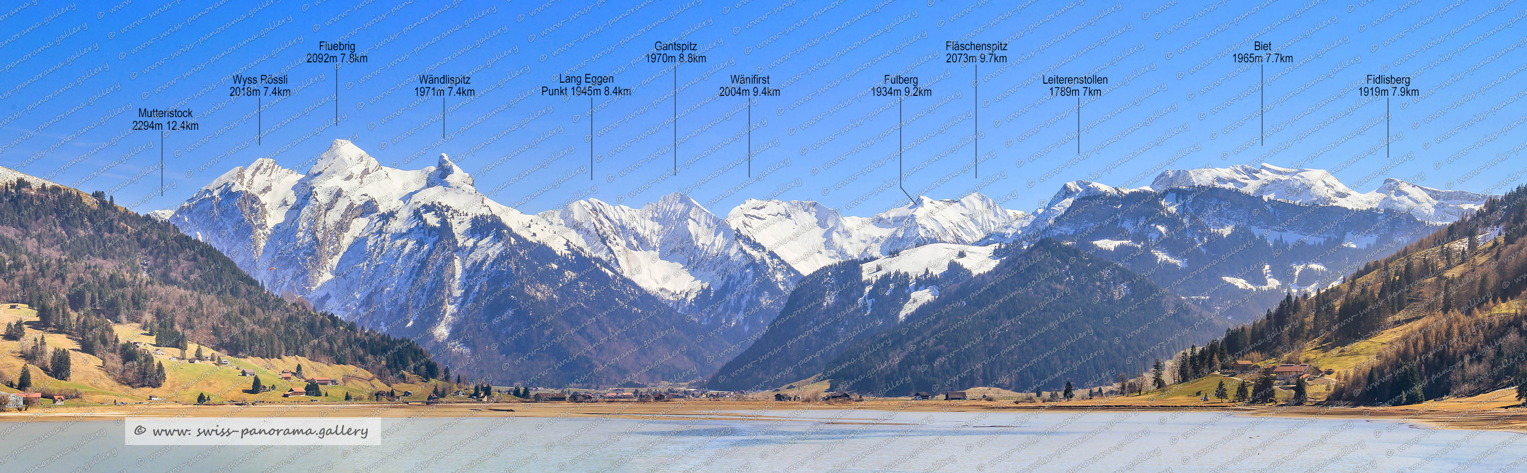 Beschriftetes Alpenpanorama vom Schwanderturm, Kanton Schwyz, Schweizer Alpenpanorama, labelled mountain panorames from Switzerland, Gross Aubrig 1695m 9.9km, Chli Aubrig 1642m 8.7km, Bülhöchi 1425m 6.9km, Wändlispitz 1971m 12.7km, Gipfel Vrenelisgärtli 2904m 24.6km, Glärnisch 2914m 24.2km, Fluebrig 2092m 12.9km, Wyss Rössli, Turner 2068m 13.5km, Ruchen 2901m 23.4km, Silberen 2318m 19.7km, Bös Fulen 2802m 24km, Fulberg 1934m 14.6km, Wänifirst 2004m 14.8km, Gantspitz 1970m 14.2km, Sattelchopf 1316m 5.5km, Lang Eggen Punkt 1945m 13.8km, Bockmattli 1932m 15.8km, Leiterenstollen 1789m 12.4km, Chöpfenberg 1879m 16.1km, Schlundwaldstock 1600m 11.1km, Fläschenspitz 2073m 15.2km, Tierberg 1932m 16.6km, Hoch Hund 2215m 16.6km, Biet 1965m 13.1km, Amselspitz 1491m 5.9km, Gross Mythen 1898m, Klein Mythen & Haggenspitz 1811m, Windwurf  1397m 5.1km, Nüsellstück 1478m 7.4km, Nüsellstück 1478m 7.4km, Horn 1517m 9.2km, Chli Amslen 1399m 5.1km, Freiherrenberg 1110 m, Bögliegg 1551m 6.6km, Druesberg 2282m 16.3km, Fidlisbach 1919m 13.2km, Schlundwaldstock 1600m 11.1km, swiss-panorama.galler, swiss panorama, Schweizer Bergpanorame, Swiss Alps, swiss panorama gallery, Natur Panorama Sihlsee, Schwyzer Alpenpanorama,