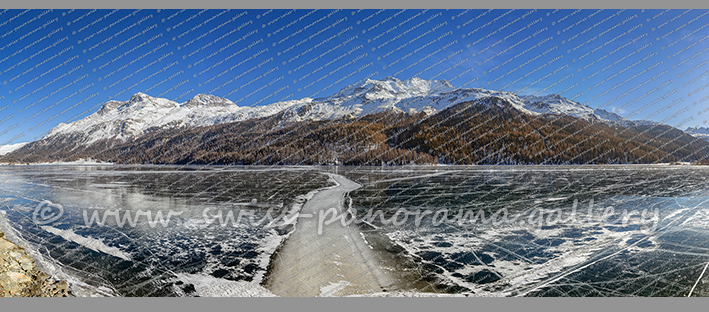 Oberengadin Silsersee Schwarzeis Alpen Panorama Silvaplana  Panorama Alpenpanorama