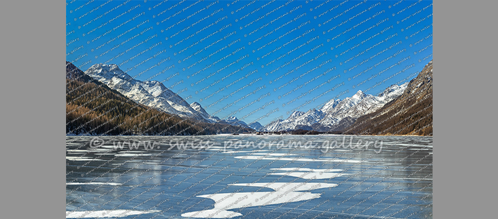 Schwarzeis Silvaplanersee Alpen Panorama Silvaplana Schweizer Alpenpanorama