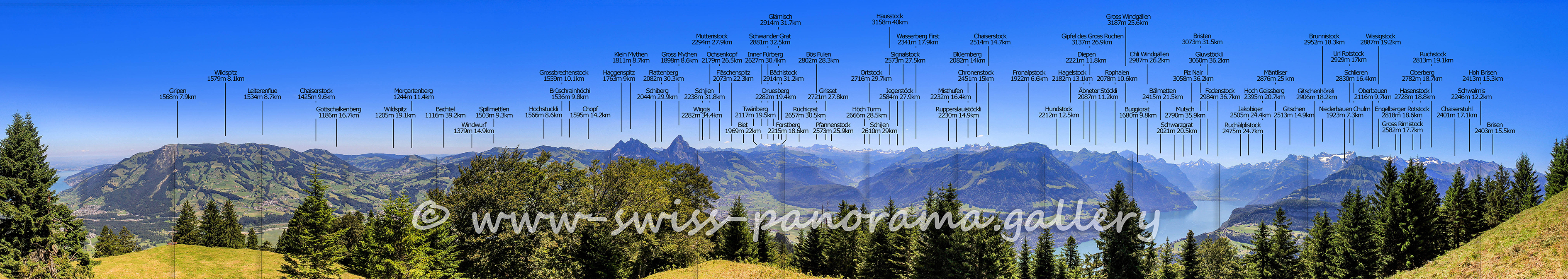 Schweizer Alpenpanorama Urmiberg Blick über den Vierwaldstättersee Switzerland panorama European Alps